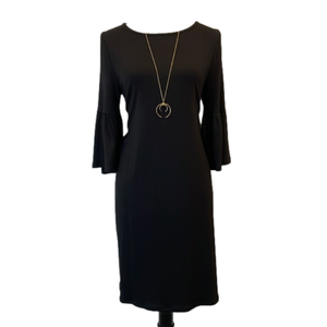 WHBM Midi Little Black Dress w/ Flare Sleeve - White House Black Market LBD